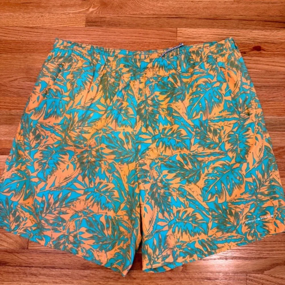 Columbia PFG‎ Palm Print Swim Trunks Omni-Shade XL Performance Fishing Gear